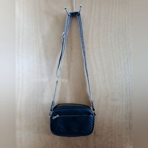 Women's Small Black Crossbody Bag with Multiple Pockets, Like New.